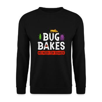 Entomophagy Bug Flour Baking Quote, Funny Insect - Unisex Pullover - Schwarz - Vorne - Alina (178cm) & Michal (187cm)