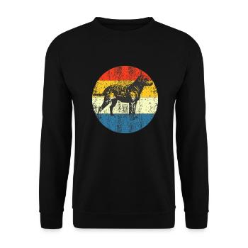 Vintage Hund Retro Sonne - Unisex Pullover - Schwarz - Vorne - Alina (178cm) & Michal (187cm)