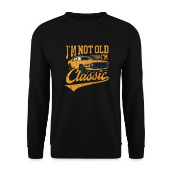 I'm not old Iam classic - Unisex Pullover - Schwarz - Vorne - Alina (178cm) & Michal (187cm)