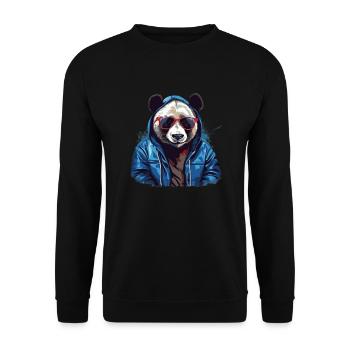 Panda big street style | Panda lovers - Unisex Sweatshirt - black - Front - Alina (178cm) & Michal (187cm)