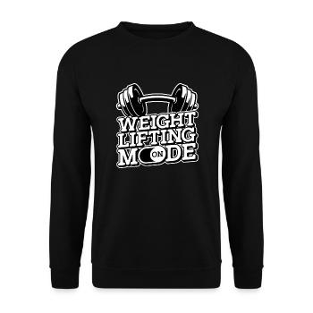 weight lifting mode on - Unisex Sweatshirt - black - Front - Alina (178cm) & Michal (187cm)