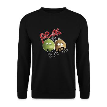 Pea & Potato story - Unisex Sweatshirt - black - Front - Alina (178cm) & Michal (187cm)