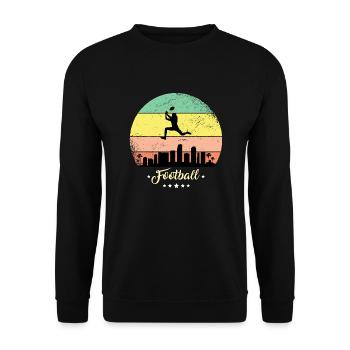 Amarican Football Vintage Sport Retro Sunset - Unisex Sweatshirt - black - Front - Alina (178cm) & Michal (187cm)