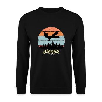 Avion de lutte contre l’incendie Avion d’époque - Sweat-shirt Unisexe - noir - Devant - Alina (178cm) & Michal (187cm)