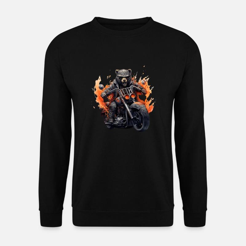 Biker Bär - Unisex Pullover - Schwarz