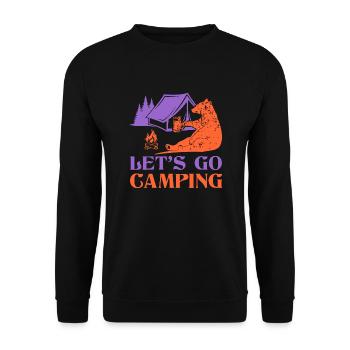 Lets Go Camping - Unisex Pullover - Schwarz - Vorne - Alina (178cm) & Michal (187cm)