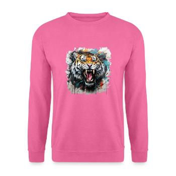 Tiger Design Tigerkopf - Unisex Pullover - Pink - Vorne