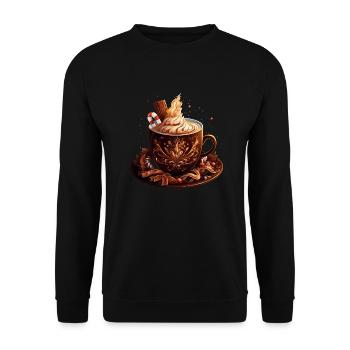 Hot Chocolate Mug I Chocolate Lover I Hot - Unisex Pullover - Schwarz - Vorne - Alina (178cm) & Michal (187cm)