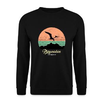 Ptérosaure Ptéranodon Vintage Dinosaure Rétro - Sweat-shirt Unisexe - noir - Devant - Alina (178cm) & Michal (187cm)