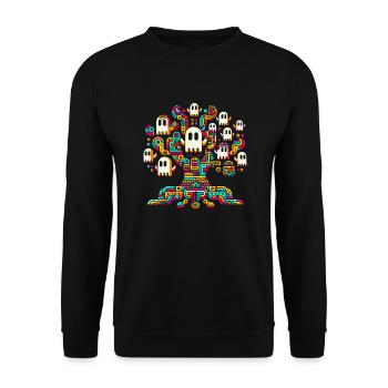 Pre-Columbian Pop Art Ghost Tree T-Shirt - Unisex Sweatshirt - black - Front - Alina (178cm) & Michal (187cm)