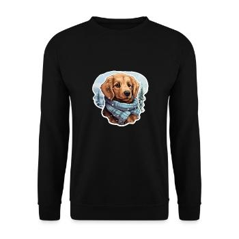 Golden Retriever in winter - Unisex Sweatshirt - black - Front - Alina (178cm) & Michal (187cm)