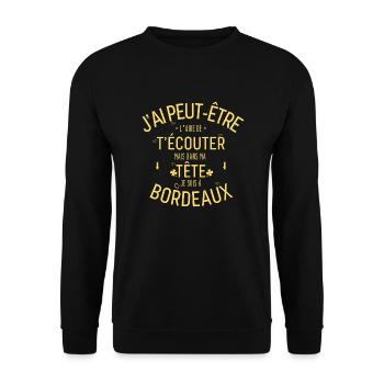 Mentalement je suis à Bordeaux - Sweat-shirt Unisexe - noir - Devant - Alina (178cm) & Michal (187cm)