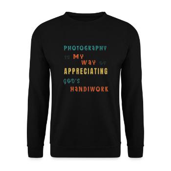 "Photography is my way" typography quote - Unisex Sweatshirt - black - Front - Alina (178cm) & Michal (187cm)