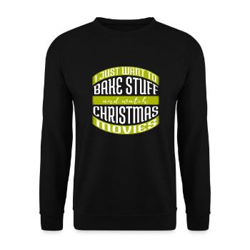 Typographie boulangers devise dinosaure fan père Noël barbes - Sweat-shirt Unisexe - noir - Devant - Alina (178cm) & Michal (187cm)