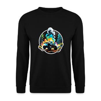 quad et tout terrain - Sweat-shirt Unisexe - noir - Devant - Alina (178cm) & Michal (187cm)