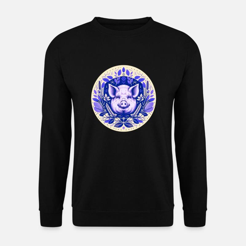 Stoneware pig - Unisex Sweatshirt - black