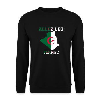 Allez LES fennec Maillot de Pied l'Algérie - Sweat-shirt Unisexe - noir - Devant - Alina (178cm) & Michal (187cm)