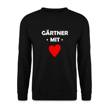 Gärtner mit Herz - Garten - Pflanzen - Unisex Pullover - Schwarz - Vorne - Alina (178cm) & Michal (187cm)