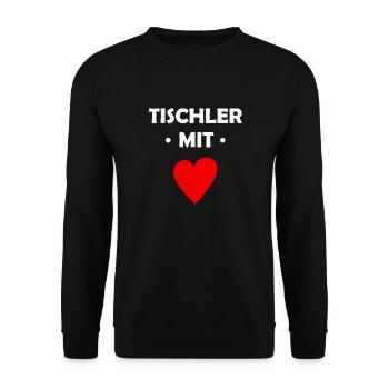 Tischler mit Herz - Unisex Pullover - Schwarz - Vorne - Alina (178cm) & Michal (187cm)