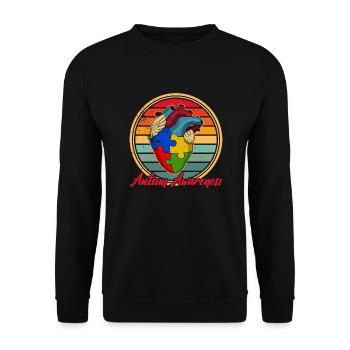 Autism awareness Heart Colors Autism puzzle piece - Unisex Sweatshirt - black - Front - Alina (178cm) & Michal (187cm)