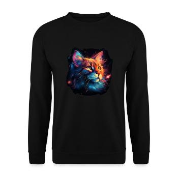 Cat for Cat Moms, Gift Cat Velvet Paw - Unisex Sweatshirt - black - Front - Alina (178cm) & Michal (187cm)