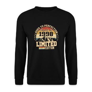 1998 Geburtstag 1998 geboren 1998 Geburtstag - Unisex Pullover - Schwarz - Vorne - Alina (178cm) & Michal (187cm)