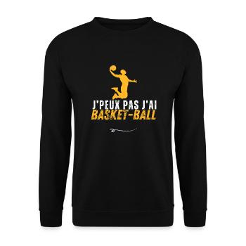 I can't I have basketball - Unisex Sweatshirt - black - Front - Alina (178cm) & Michal (187cm)