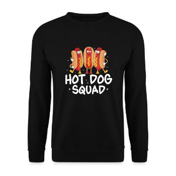 Hot Dog Squad Foodie Viennese Hotdogs - Unisex Sweatshirt - black - Front - Alina (178cm) & Michal (187cm)
