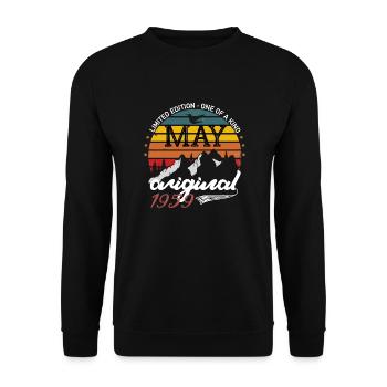 Mai 1959 Original Mai 1959 Geburtstagsgeschenk - Unisex Pullover - Schwarz - Vorne - Alina (178cm) & Michal (187cm)