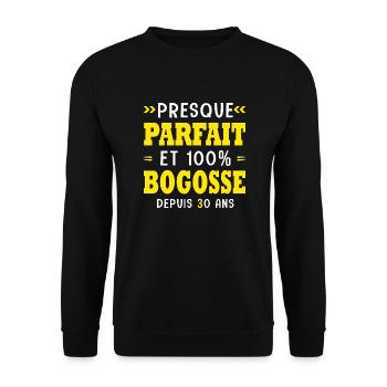 30 ans Parfait bogosse 30 ans anniversaire - Sweat-shirt Unisexe - noir - Devant - Alina (178cm) & Michal (187cm)
