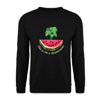 DAS IST KEINE WASSERMELONE - Unisex Pullover - Schwarz - Vorne - Alina (178cm) & Michal (187cm)