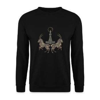 mjölnir - Sweat-shirt Unisexe - noir - Devant - Alina (178cm) & Michal (187cm)