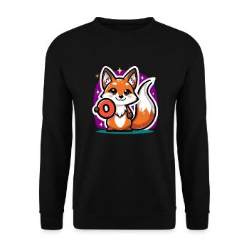 Adorable Zero No More Fox - Unisex Sweatshirt - black - Front - Alina (178cm) & Michal (187cm)