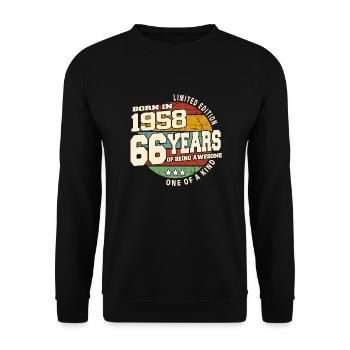 1958 Vintage Retro Classic 66 Jahre - Unisex Pullover - Schwarz - Vorne - Alina (178cm) & Michal (187cm)
