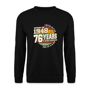 1948 Vintage Retro Classic 76 Jahre - Unisex Pullover - Schwarz - Vorne - Alina (178cm) & Michal (187cm)