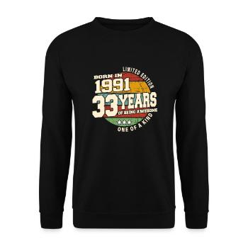 1991 Vintage Retro Classic 33 Years - Unisex Sweatshirt - black - Front - Alina (178cm) & Michal (187cm)