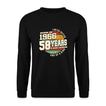 1966 Vintage Retro Classic 58 Years - Unisex Sweatshirt - black - Front - Alina (178cm) & Michal (187cm)