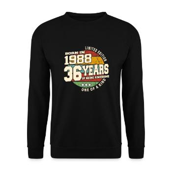 1988 Vintage Retro Classic 36 Years - Unisex Sweatshirt - black - Front - Alina (178cm) & Michal (187cm)