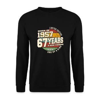 1957 Vintage Retro Classic 67 Years - Unisex Sweatshirt - black - Front - Alina (178cm) & Michal (187cm)
