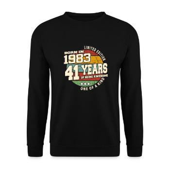 1983 Vintage Retro Classic 41 Jahre - Unisex Pullover - Schwarz - Vorne - Alina (178cm) & Michal (187cm)