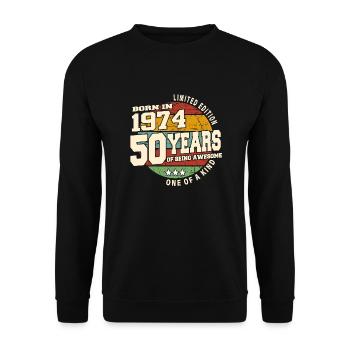 1974 Vintage Retro Classic 50 Years - Unisex Sweatshirt - black - Front - Alina (178cm) & Michal (187cm)