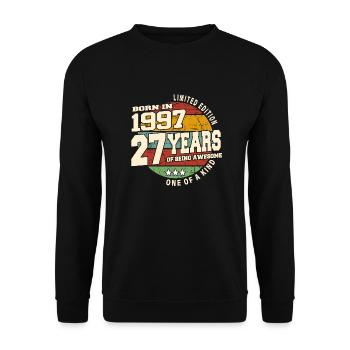 1997 Vintage Retro Classic 27 Years - Unisex Sweatshirt - black - Front - Alina (178cm) & Michal (187cm)