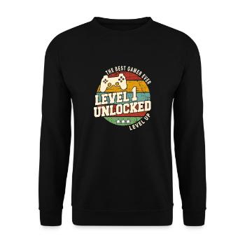 Legendary since 2023 Vintage anniversai gift - Unisex Sweatshirt - black - Front - Alina (178cm) & Michal (187cm)