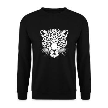 Leopard - Unisex Pullover - Schwarz - Vorne - Alina (178cm) & Michal (187cm)