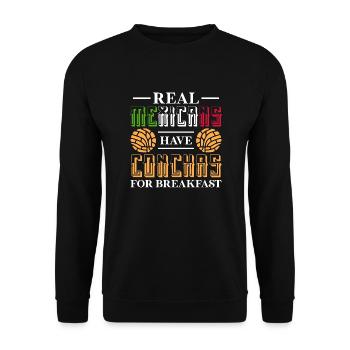 Real mexicans have conchas Design for a enthusiast - Unisex Pullover - Schwarz - Vorne - Alina (178cm) & Michal (187cm)