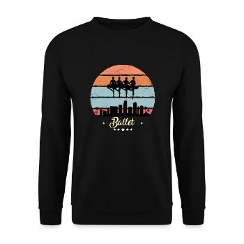 Ballett Tanzen Vintage Retro Sport Sonnenuntergang - Unisex Pullover - Schwarz - Vorne - Alina (178cm) & Michal (187cm)