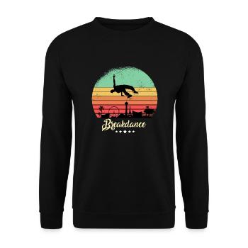 Breakdance Danse Vintage Rétro Coucher de soleil - Sweat-shirt Unisexe - noir - Devant - Alina (178cm) & Michal (187cm)
