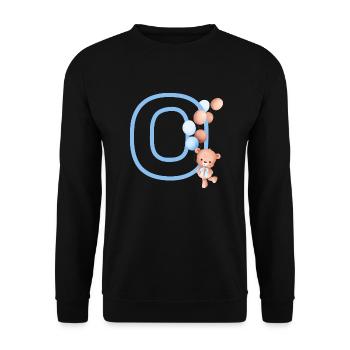 Letter o blue bear - Unisex Sweatshirt - black - Front - Alina (178cm) & Michal (187cm)