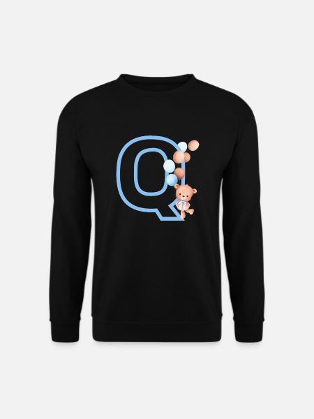 Blue Letter Q Bear - Unisex Sweatshirt - black