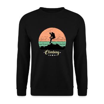Escalade de bloc Vintage Retro Sunset - Sweat-shirt Unisexe - noir - Devant - Alina (178cm) & Michal (187cm)